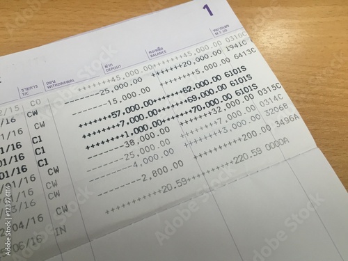 Close up of saving account Passbook