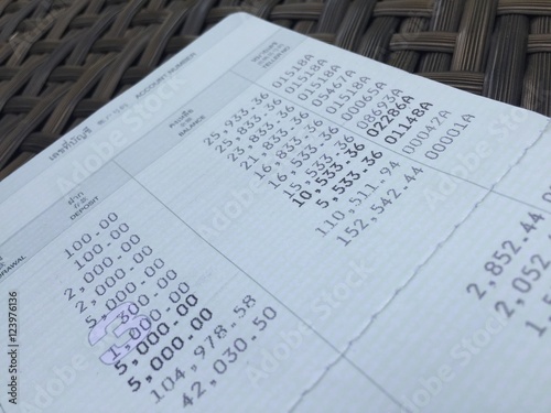 Close up of saving account Passbook