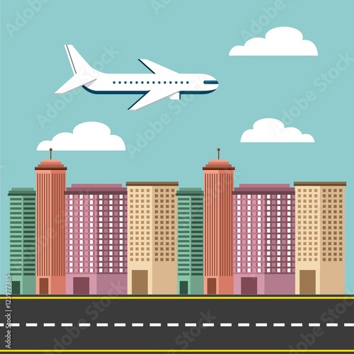 cityscape buildings skyline background vector illustration design