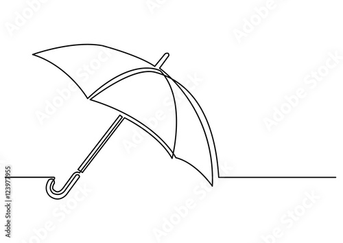 continuous line drawing of umbrella