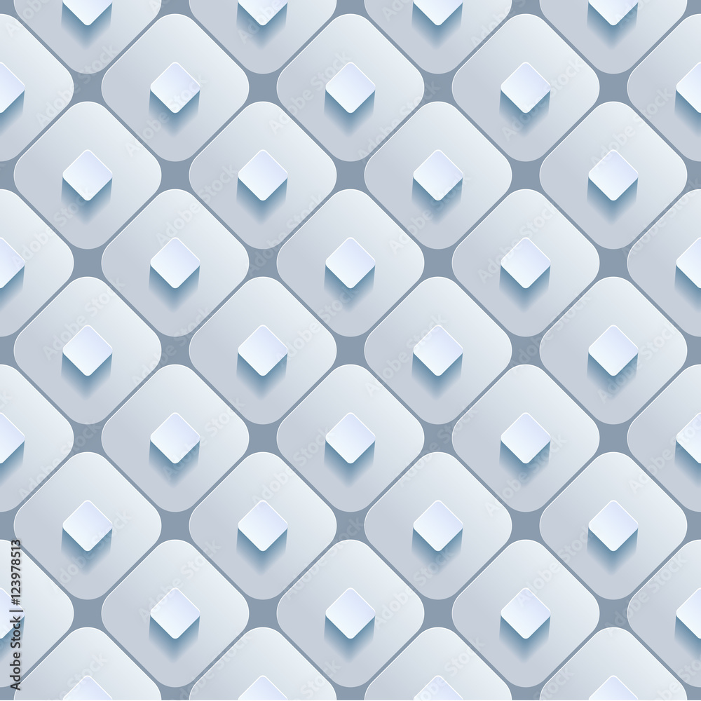 Abstract 3d geometric background. White seamless texture with shadow.  Simple clean background texture. 3D Vector interior wall panel pattern.  Vector illustration. Stock Vector | Adobe Stock