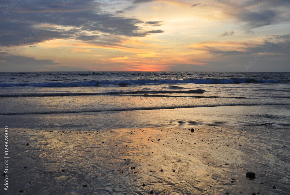 Sunset on the beach of Goa.India