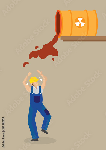 Radioactive Spill Industrial Workplace Hazards Vector Illustrati