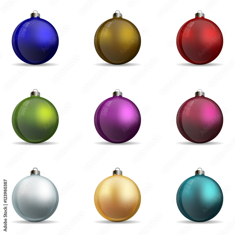 Set. Colorful christmas balls.
