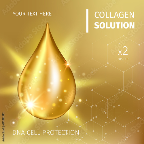 Collagen Serum and Vitamin Background Concept Skin Care Cosmetic.