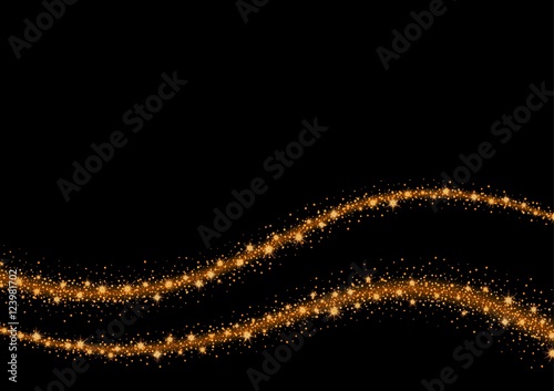 glittering stars and trail of sparkling particles