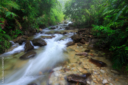 wonderful waterfall during rainy season in deep forest, Umphang in Tak province ,Thailand.