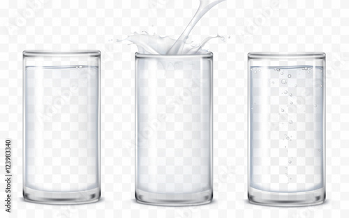 Set of icons glasses with a drink