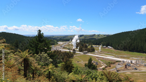 Panoramic view of geotermal power station photo