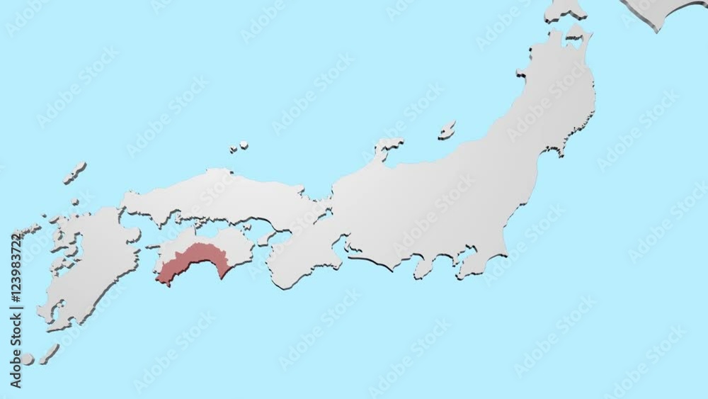 日本地図から高知県にズームアップ