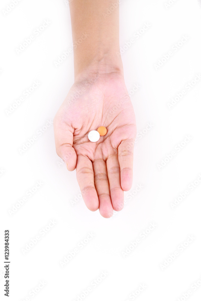 Fototapeta premium stethoscope and pills isolated on white background