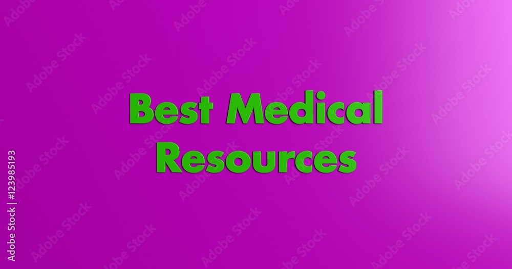 Best Medical Resources Online - 3D rendered colorful headline illustration.  Can be used for an online banner ad or a print postcard.