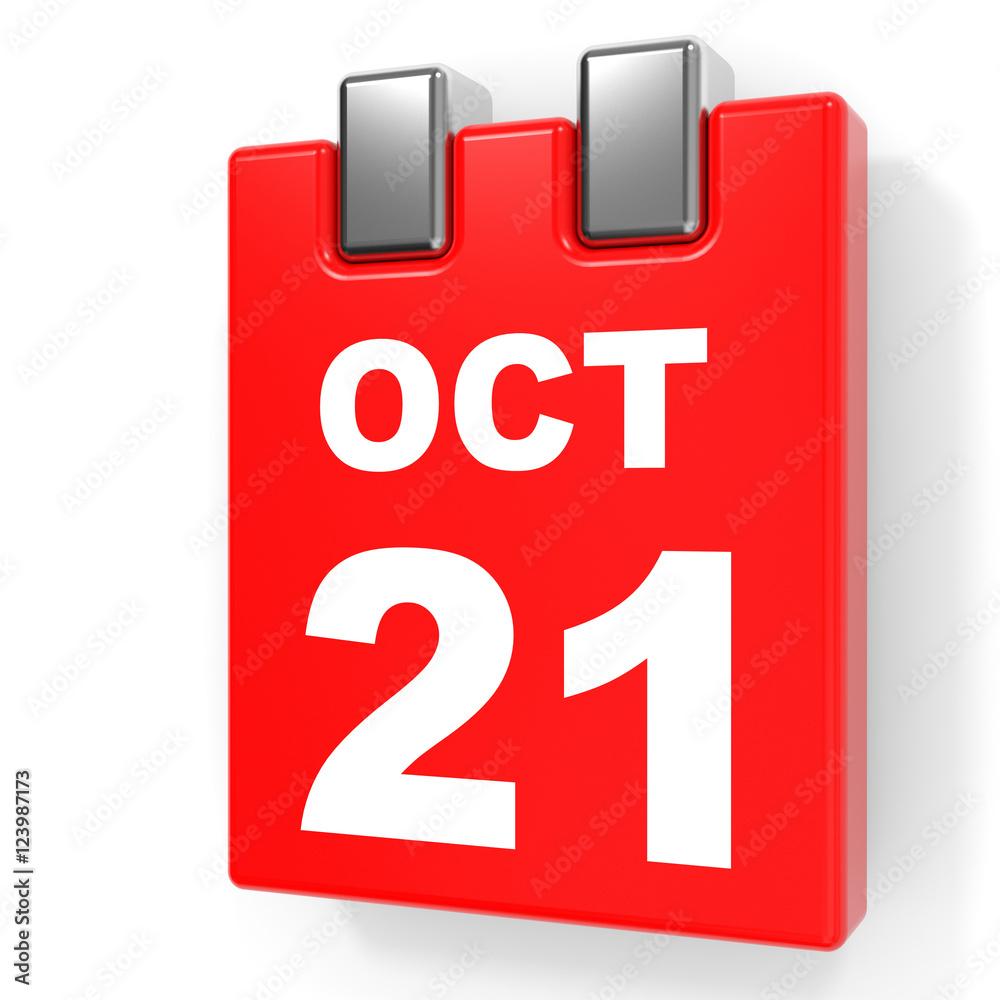 October 21. Calendar on white background. October 21. Calendar on white background.