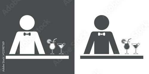 Icono plano barman gris