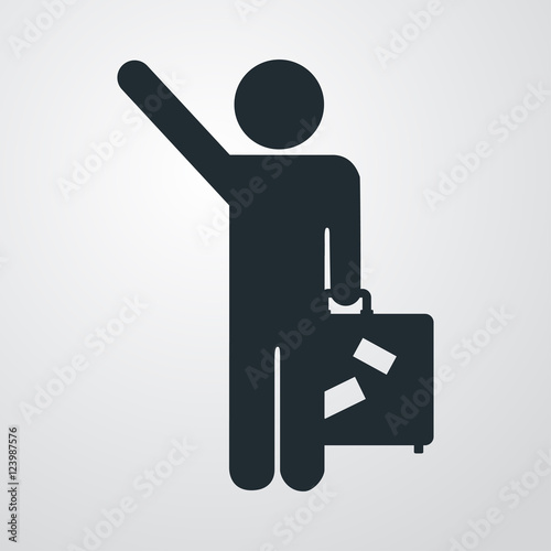 Icono plano viajero en fondo degradado