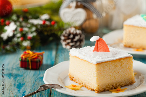 Wallpaper Mural Delicious, traditional cheesecake. Christmas decoration. Torontodigital.ca