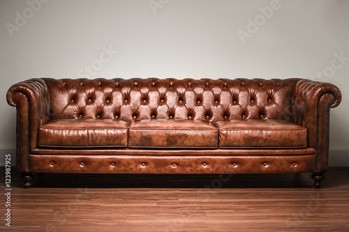 brown chesterfield sofa photo