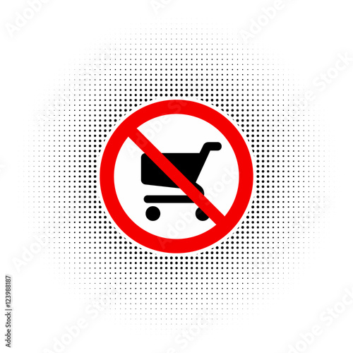 No shopping carts icon , sign