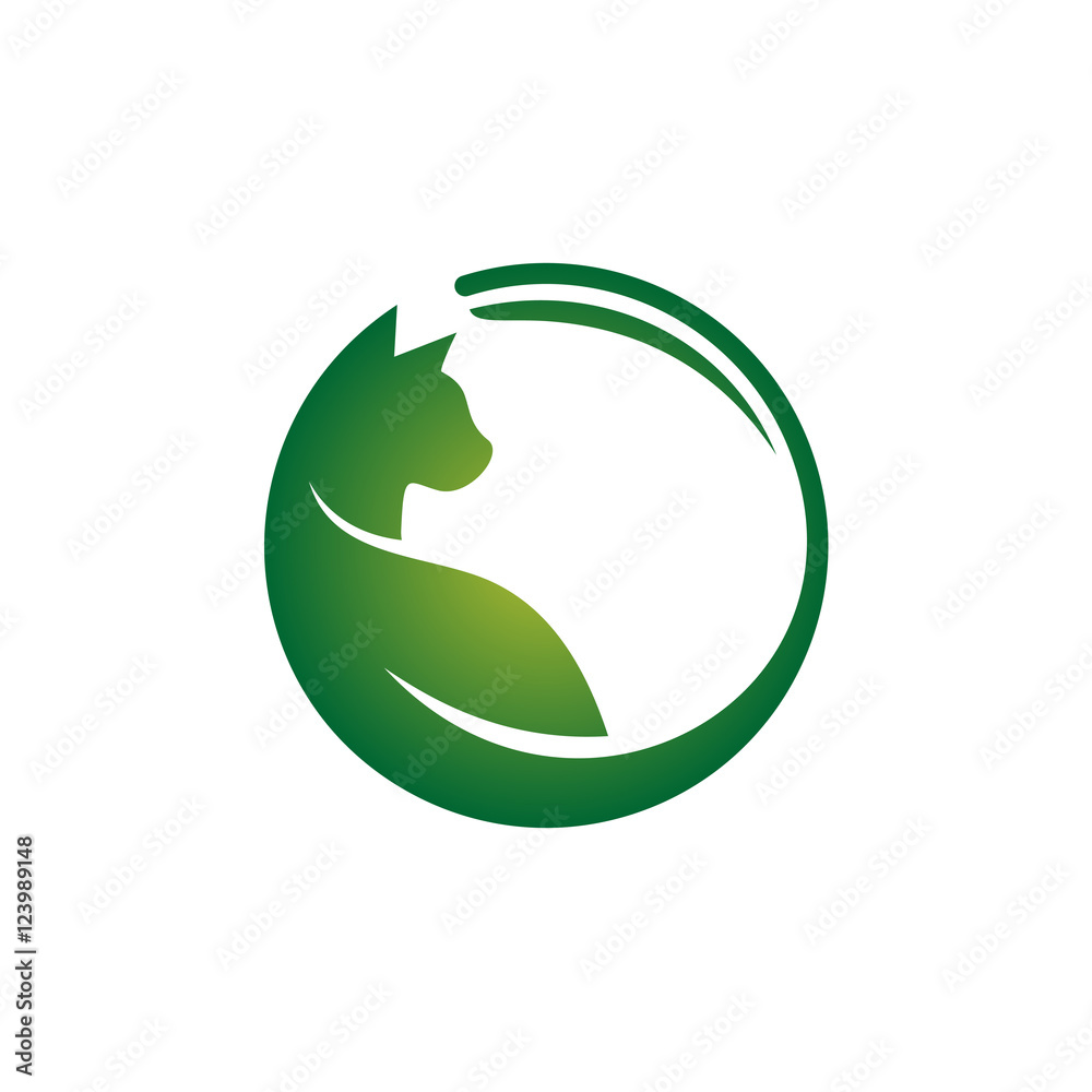 Organic Pet Cat Clinic Health Care Logo Symbol Organic Pet Cat Clinic Health Care Logo Symbol