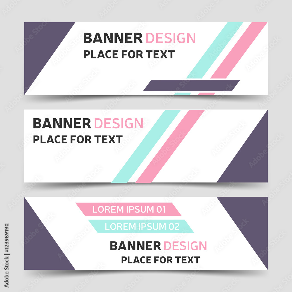 Set of horizontal business banner templates. Modern technology background layouts