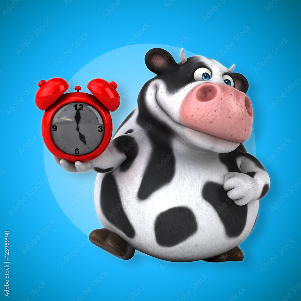 Naklejka premium Fun cow - 3D Illustration