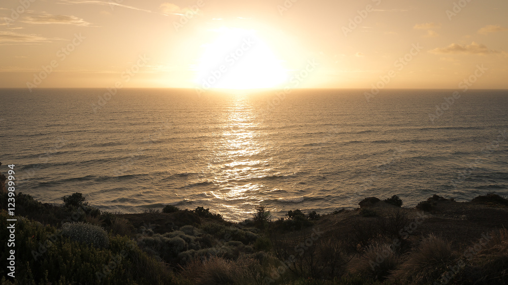 Sonnenuntergang an den Twelve Apostles in Victoria, Great Ocean Road in Australien