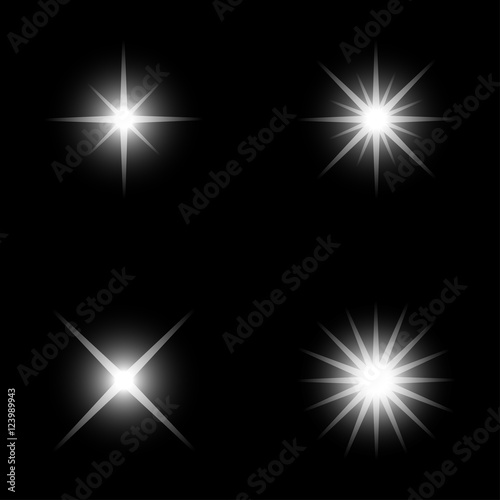 Wallpaper Mural Vector sparkle lights Stars set. Glowing light effect star bursts collection Torontodigital.ca