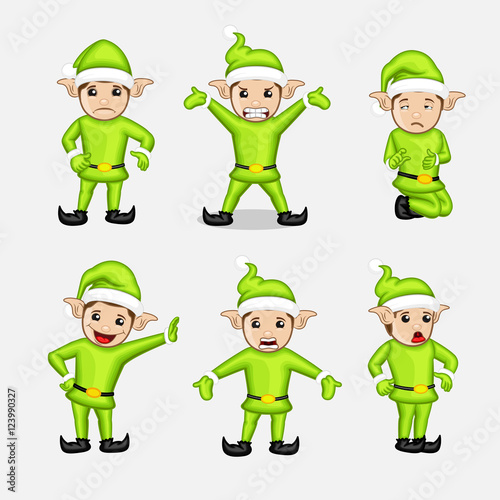 Different Poses and Expressions of Elf Character