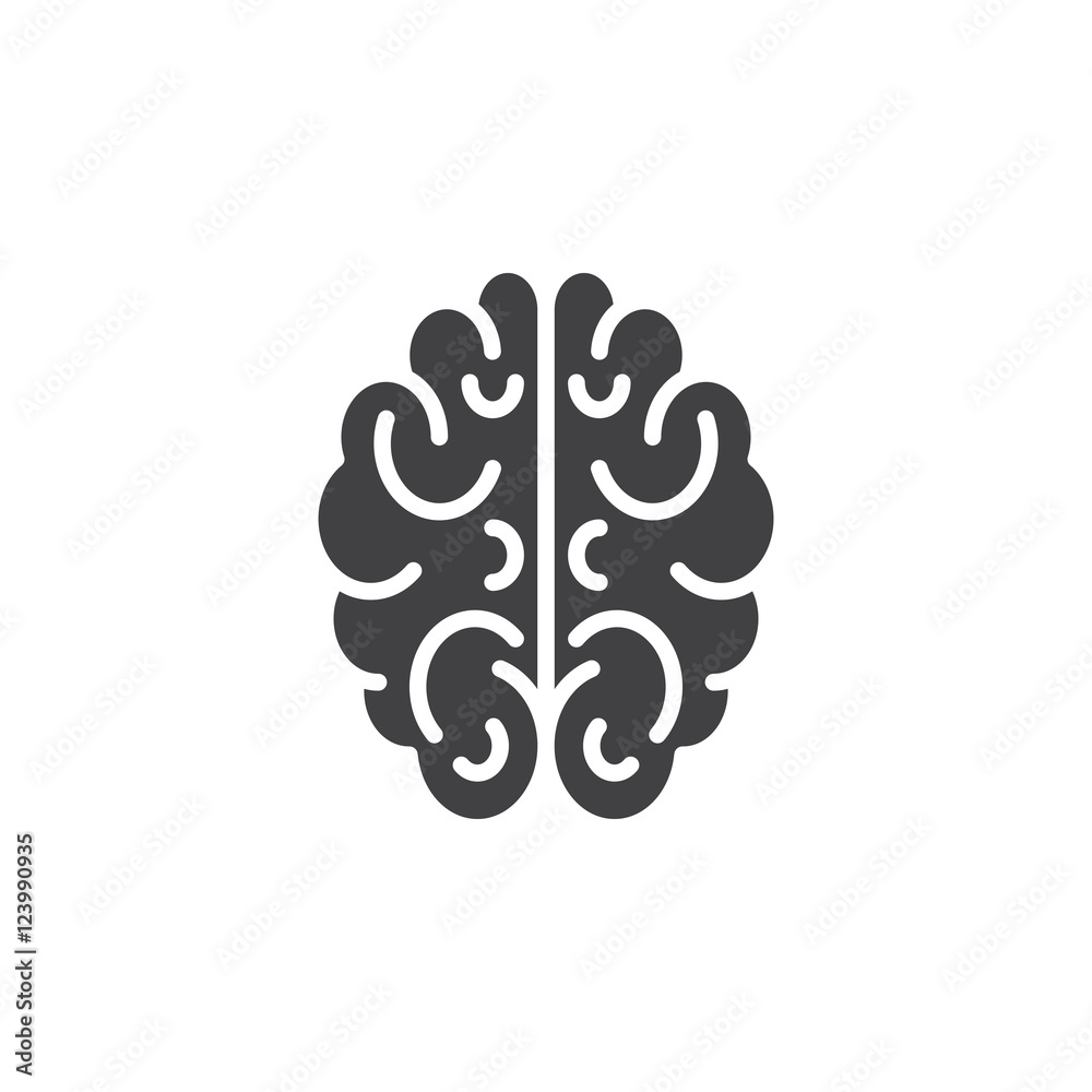 Brain icon vector, solid logo illustration, pictogram isolated on white Brain icon vector, solid logo illustration, pictogram isolated on white