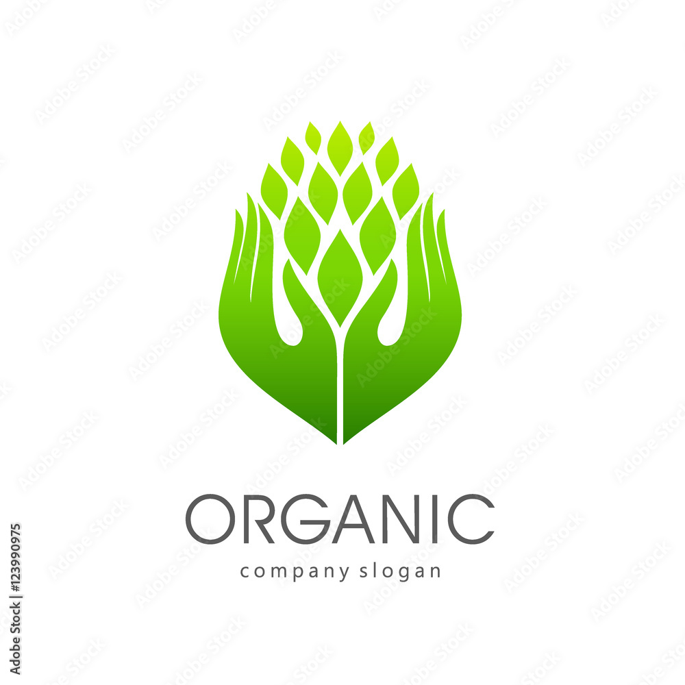 Logo template for organic and natural products, healthy lifestyle Stock ...