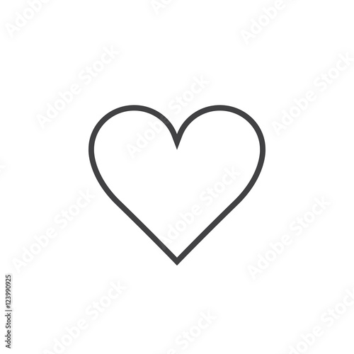 Love symbol. heart line icon, outline vector logo illustration, linear pictogram isolated on white