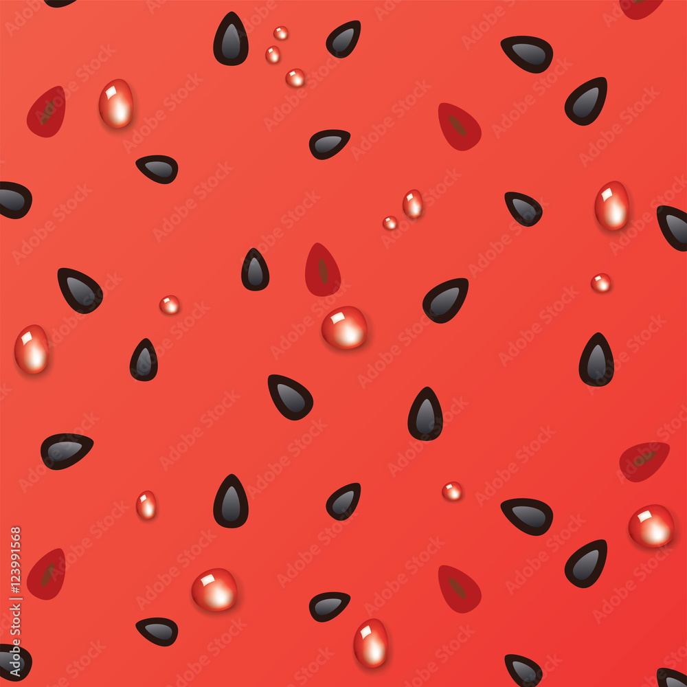 vector juicy watermelon background pattern with seeds