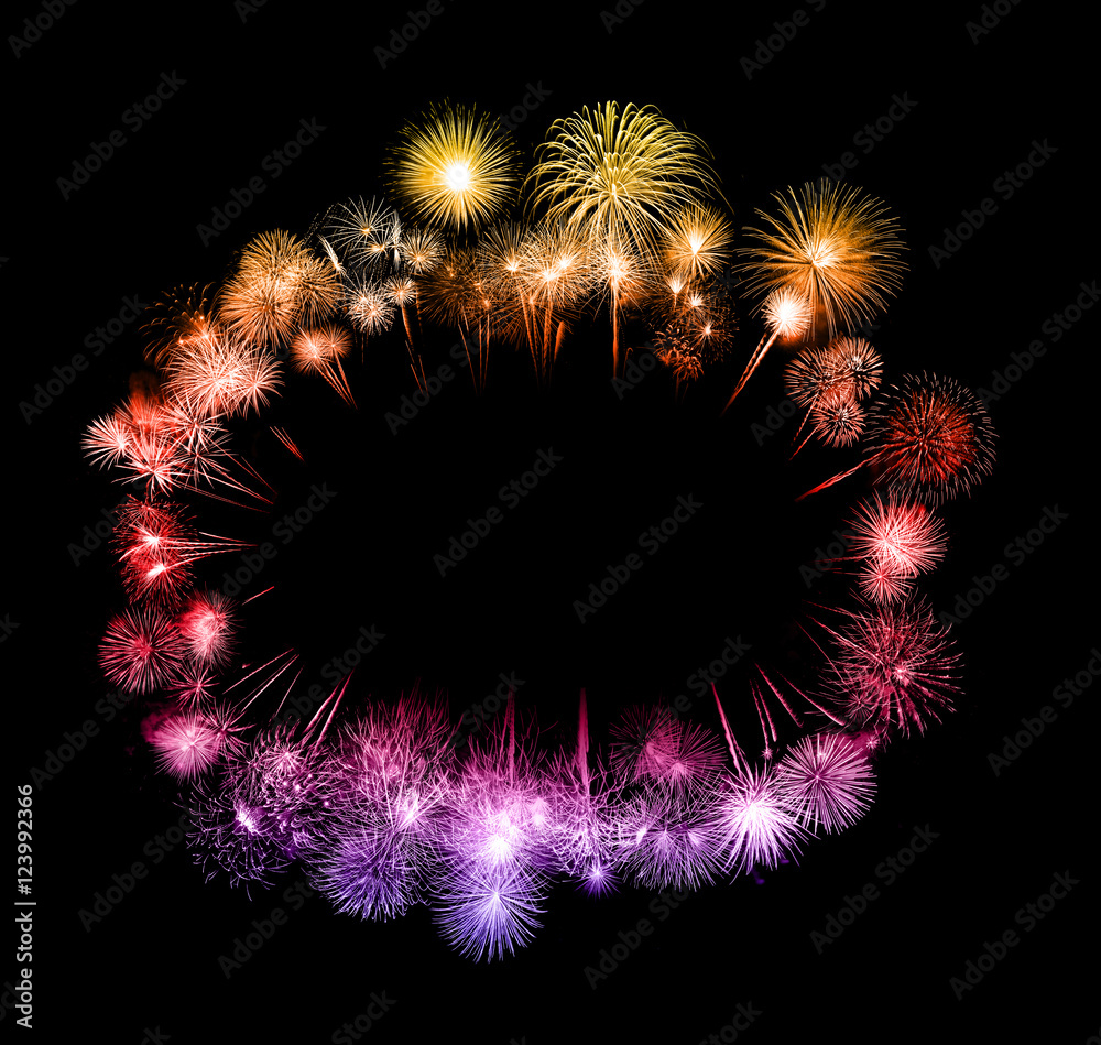 New Year firework sparklers, blank for text