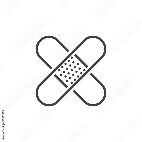 Adhesive plaster line icon, outline vector logo illustration, linear pictogram isolated on white