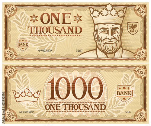 one thousand abstract banknote