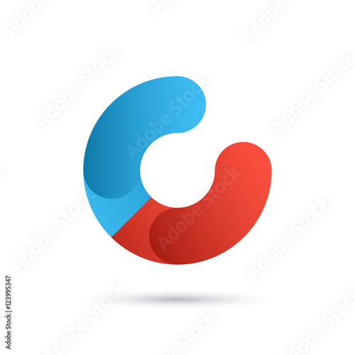 C letter logo template, magnet icon