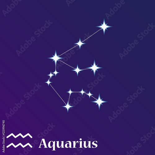 Aquarius zodiacal constellation vector illustration, horoscope symbol, sign of the zodiac