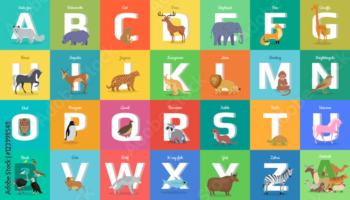 Animals Alphabet. Letter from A to Z