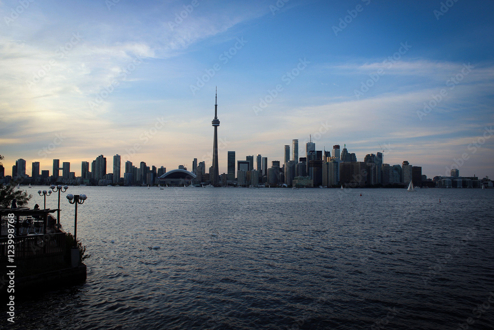 Sunset in Toronto panorama, Canada