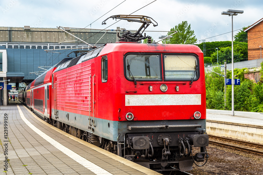 Regional express train at Lubeck Main Station