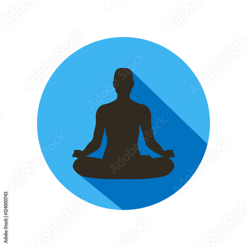 Meditating man, posture lotus vector icon