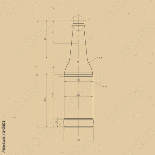 Print Of Beer Bottle.