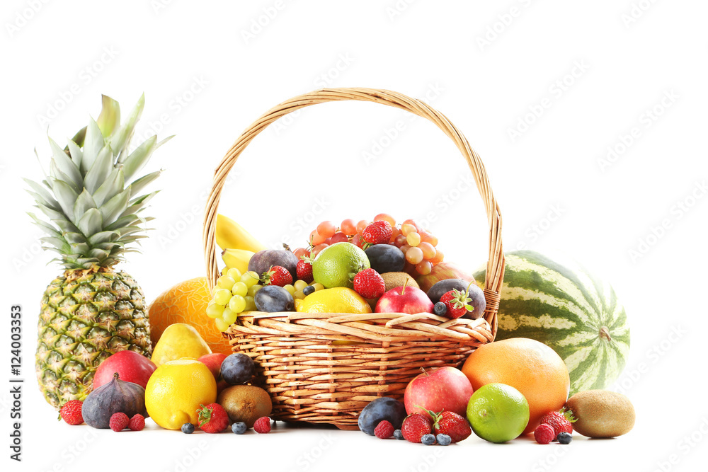 Ripe and tasty fruits isolated on a white Ripe and tasty fruits isolated on a white