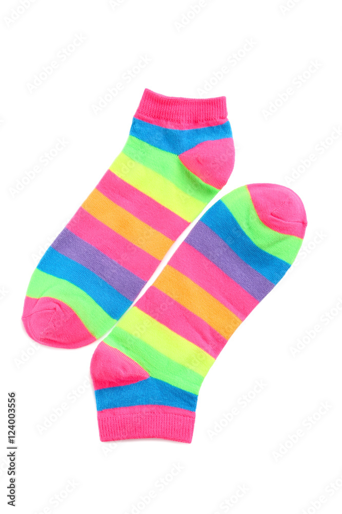 Colorful socks isolated on a white Colorful socks isolated on a white