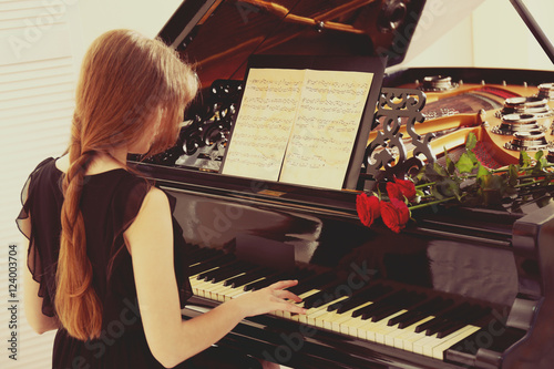 Girl playing piano