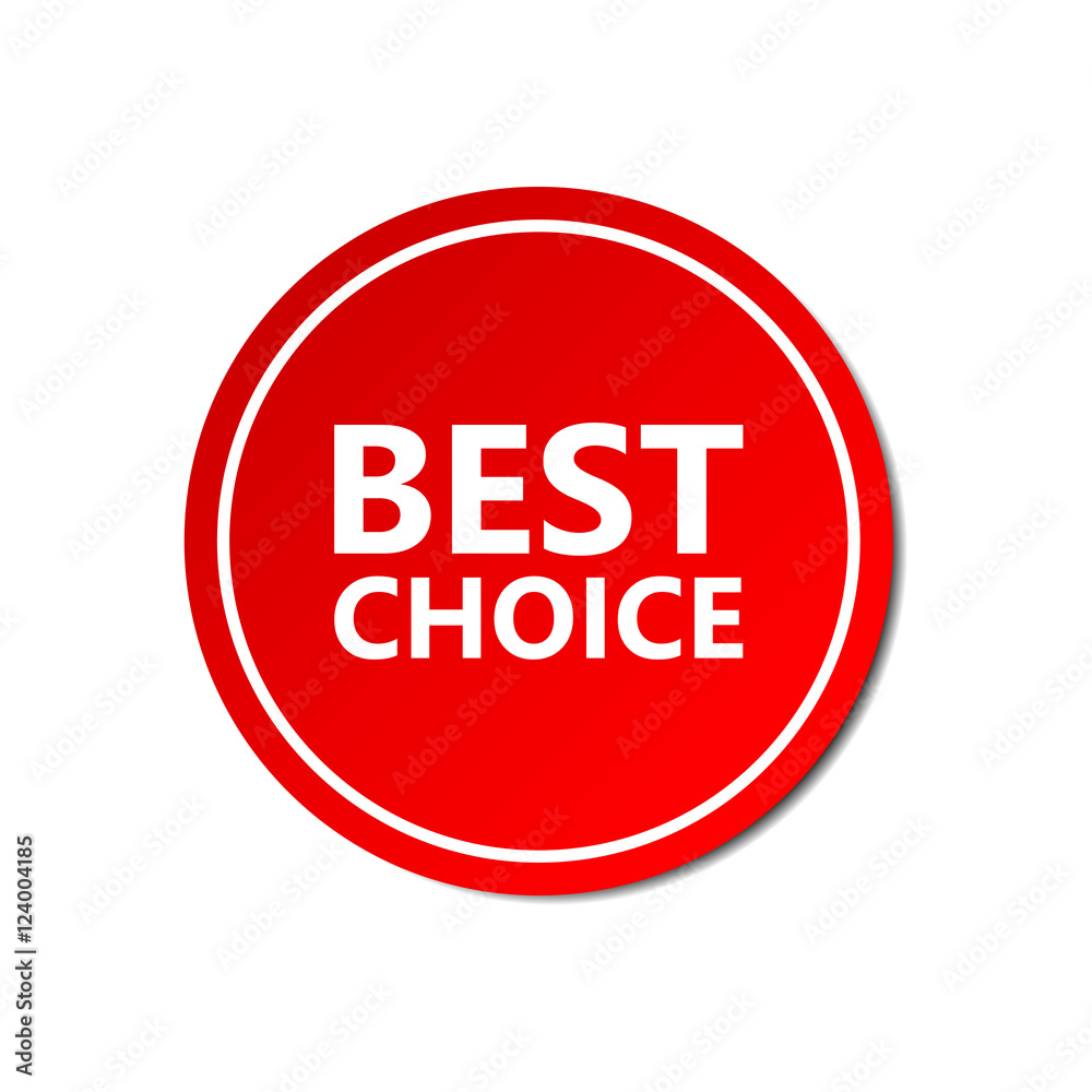 Best choice sticker commercial. Commercial red offer label. Vector isolated illustration. Best choice sticker commercial. Commercial red offer label. Vector isolated illustration.