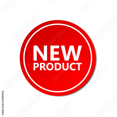Free Download New product sticker. Commercial red offer label. Vector isolated illustration. - GFXLoad