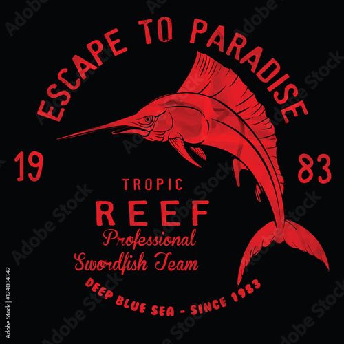 vector fish silhouette print