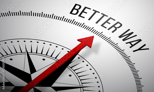 3D rendering of a compass with a Better Way icon.