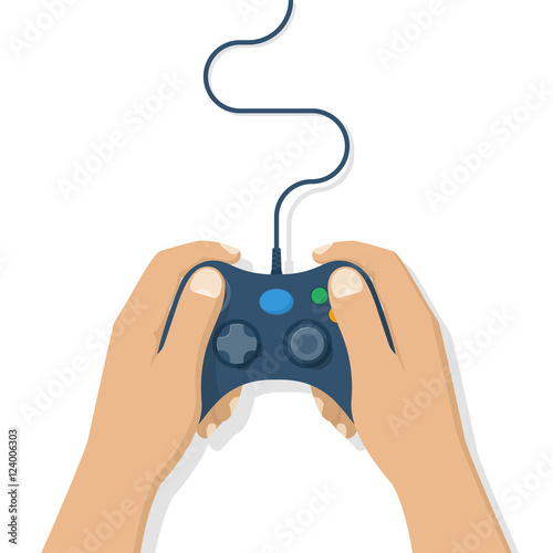 Gamer holding gamepad